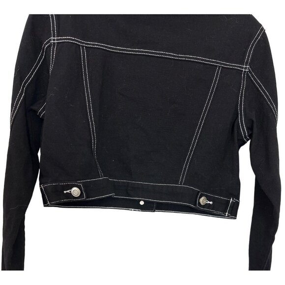Forever 21 Women's Black Cotton Denim LOng Sleeves Jacket in Size Small Sku 2670 - Picture 8 of 12